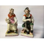 PAIR OF STAFFORDSHIRE FIGURES,