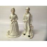 PAIR OF STAFFORDSHIRE FIGURES, MR AND MRS GLADSTONE,