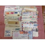 PACKET OF COVERS AND CARDS INCLUDING TRANSATLANTIC AIRMAILS, STATIONERY ETC.