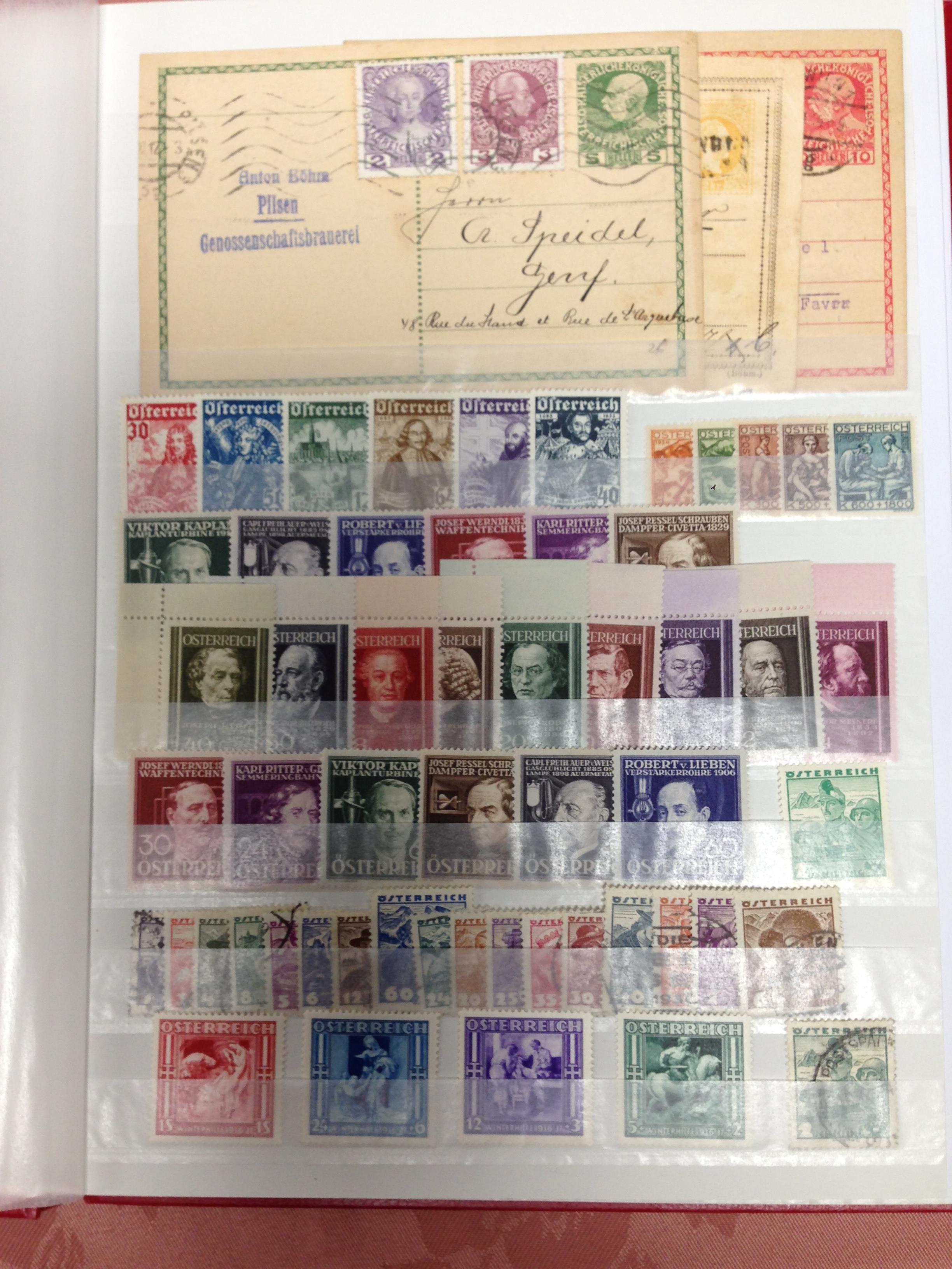 STOCKBOOK FOREIGN INCLUDING AUSTRIA 1934-6 2s GREY GREEN USED, 1933 VIENNA SET OG, DENMARK, SYRIA,