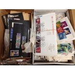 BOX OF COLLECTOR'S SURPLUS ON CARDS AND LOOSE, GB FDC ETC.