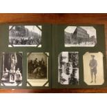 ALBUM OF MIXED POSTCARDS, HARRY HALL ADVERT, WW1 TROOPS AT BERKHAMPSTEAD RP,