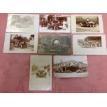 RP POSTCARDS OF MOTOR CARS INCLUDING UNIDENTIFIED GARAGE.