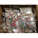 LARGE BOX LOOSE STAMPS, CANADA, INDIA, NZ ETC.