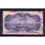 FRANCE: 1936 50f "BANKNOTE" AIR FINE USED SG 541