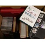 GB: BOX WITH PRESENTATION PACKS (APPROX 110), MINT AND USED IN ALBUM AND EIGHT STOCKBOOKS,