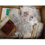 BOX OF ALL WORLD IN PACKETS, LOOSE, ON LEAVES ETC.