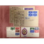 BOX WITH 1935-85 GB FDC IN FOUR ALBUMS, MINT SETS, GENERAL COLLECTIONS, SOME LOOSE ETC.