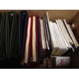 BOX WITH BINDERS, HAGNERS, LITERATURE AND AUCTION CATALOGUES FEATURING GB, ACCESSORIES ETC.