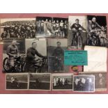 A COLLECTION OF NORWICH SPEEDWAY RELATED POSTCARDS, PHOTOS, BADGE, MEMBER'S TICKETS ETC.