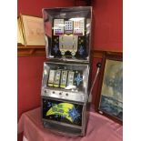 SUPER BLUE STAR 1970'S CHROME FRUIT MACHINE COLLECTOR'S ITEM ONLY (WITH KEYS)