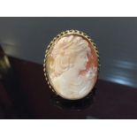 CLASSIC SHELL CAMEO BROOCH IN A 9CT ROSE GOLD FRAME