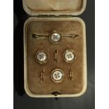 ROSE MOTHER OF PEARL GENTLEMAN'S CASED DRESS STUD SET