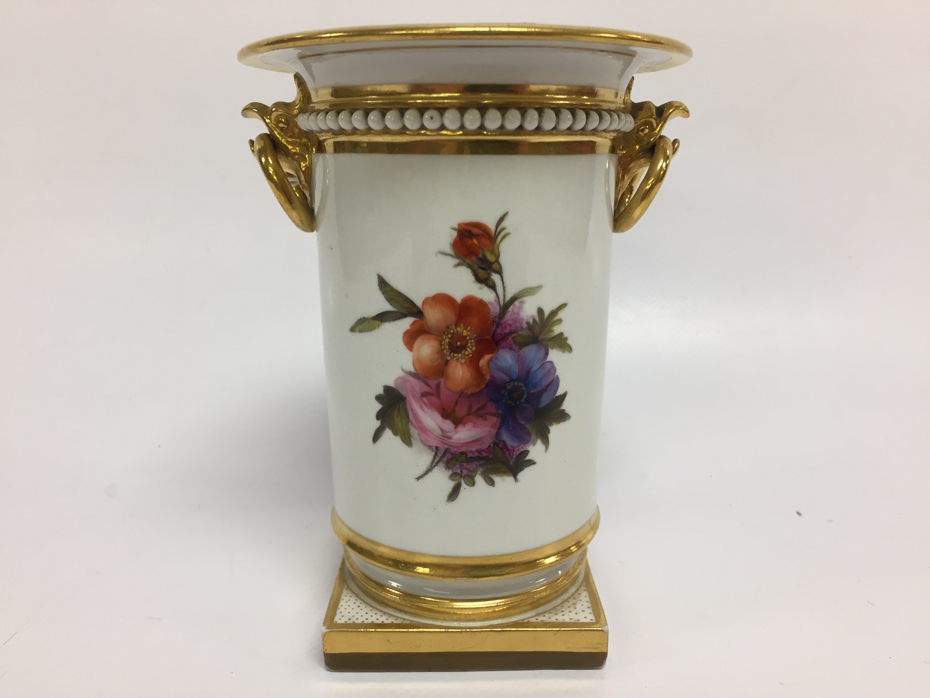WORCESTER FLORAL DECORATED VASE BY FLIGHT BARR AND BARR 12.