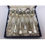 CASED SET OF 6 SILVER CONTINENTAL GRAPEFRUIT SPOONS