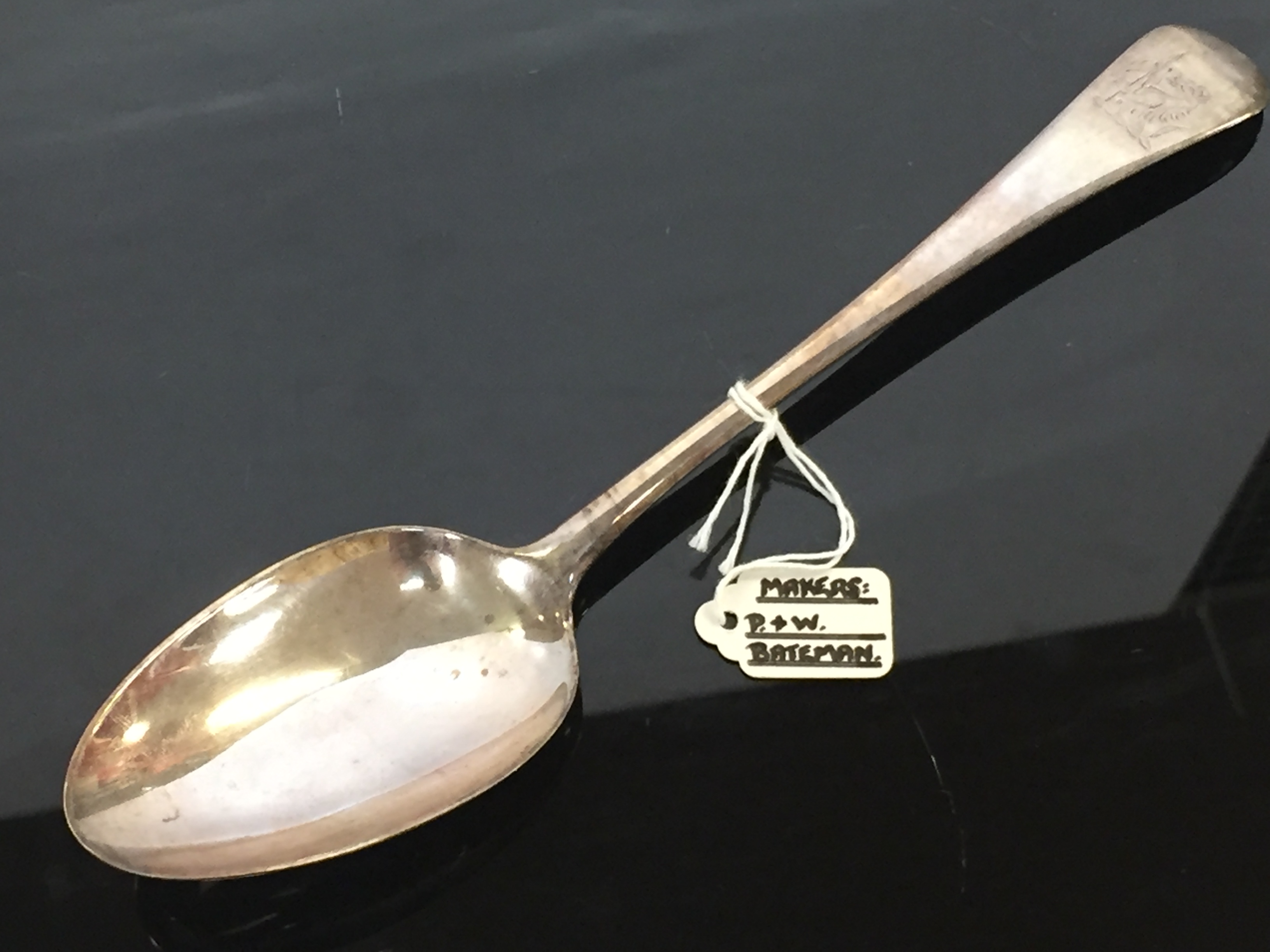A SILVER TABLESPOON, OLD ENGLISH PATTERN BY P AND W BATEMAN,