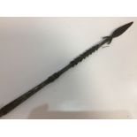 ETHNIC IRON CRAFT FISHING SPEAR WITH BARBED SHAFT