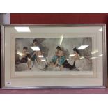 FRAMED LIMITED EDITION RUSSELL FLINT PRINT OF 5 RELAXING LADIES NO.