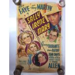 1940S COLOUR FILM POSTER 'SALLY IRENE AND MARY' 68 X 102CM (POOR CONDITION)