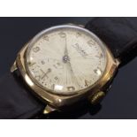 9CT GOLD GENTS ROTARY WRIST WATCH CIRCA 1940'S