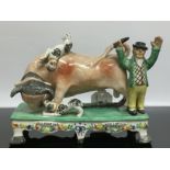 A OBADIAH SHERRATT CHINA BULL BAITING GROUP FIGURE .18.