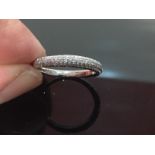 18CT WHITE GOLD DIAMOND ENCRUSTED HALF ETERNITY RING SIZE N