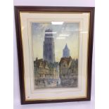 WATERCOLOUR 'LA TOUR DE BEURRE-ROUEN BEARING SIGNATURE J.