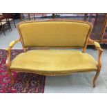 WOODEN FRAMED SETTEE,