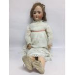 BRUNO SCHIDT 80CM VICTORIAN DOLL IN VICTORIAN WHITE DRESS, SLEEP EYES,