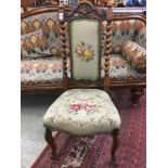 VICTORIAN NURSING CHAIR WITH TAPESTRY UPHOLSTERY