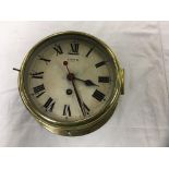 SMITHS BRASS CIRCULAR SHIPS CLOCK