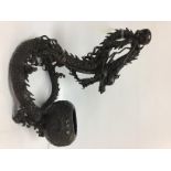 CHINESE BRONZE DRAGON CANDLESTICK