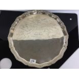 A LARGE SILVER PRESENTATION SALVER ENGRAVED WITH SIGNATURES AND DATES 1965