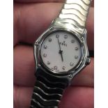 LADY'S EBEL WRIST WATCH WITH QUARTZ MOVEMENT, MOTHER OF PEARL DOT DIAL,