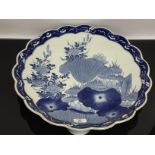 LARGE BLUE AND WHITE CHINESE CHARGER,