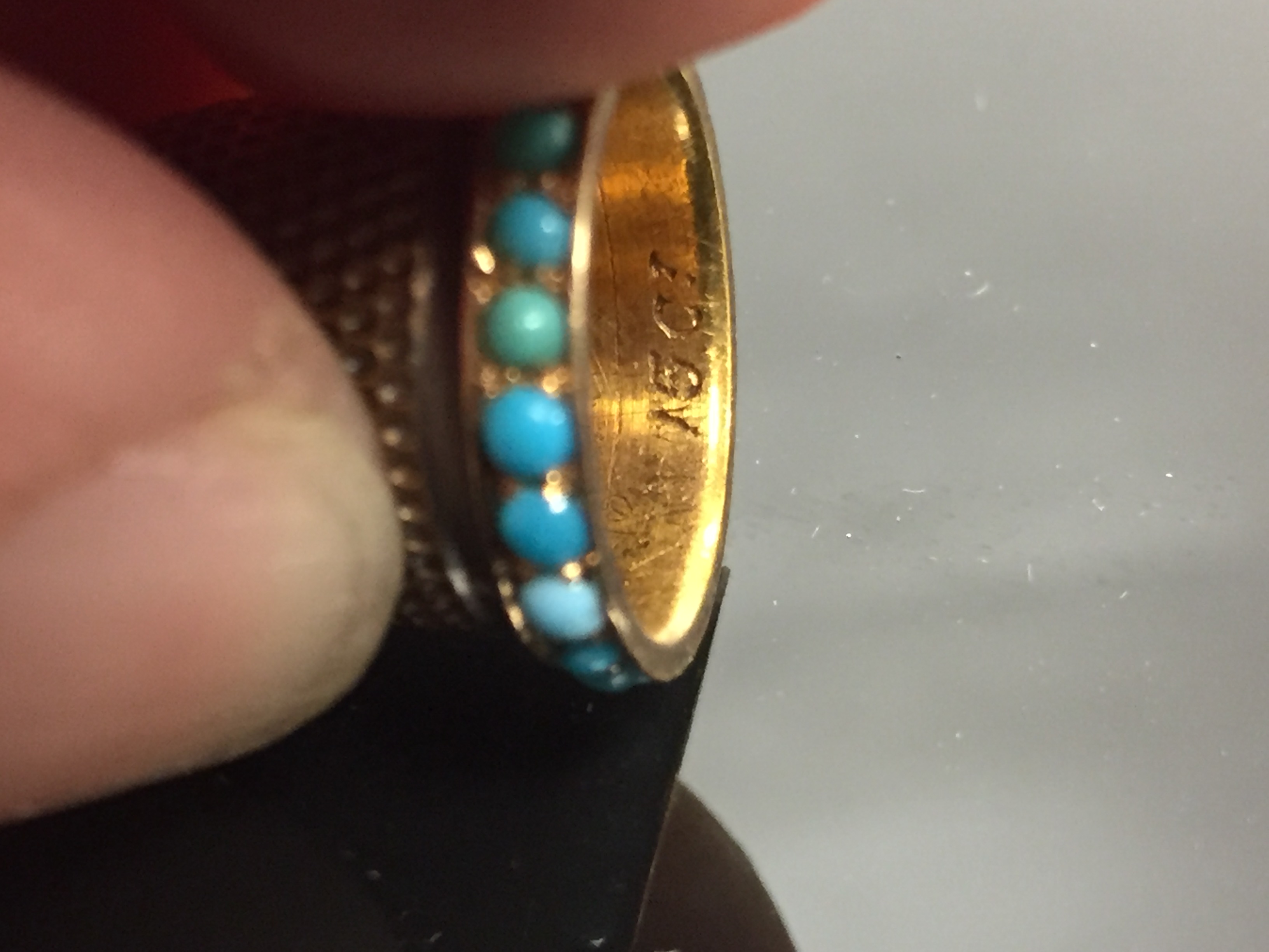 A 15CT ROSE GOLD THIMBLE SET WITH A TURQUOISE RIM. PRESENTED IN AN ASPREY BOX. - Image 3 of 4