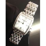 GENTS RAYMOND WEIL SQUARE FACED WRIST WATCH, MOTHER OF PEARL FINISHED FACE,