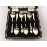 CASED SET OF 6 SILVER COFFEE SPOONS,