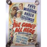 1940S COLOUR FILM POSTER 'THE GANGS ALL HERE' 68 X 102CM (POOR CONDITION)