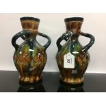 PAIR OF FLEMISH ART POTTERY VASES,