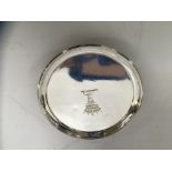 A GEORGE III SILVER CIRCULAR WAITER ENGRAVED WITH CREST EARLS CORONET (CRAWFORD AND BALCARRES),