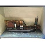 CASED MODEL LOWESTOFT TRAWLER MODEL LT73,