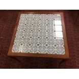 TILE TOP SQUARE OCCASIONAL TABLE DANISH "SILKEBORG"