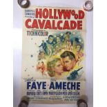 1940S COLOUR FILM POSTER 'HOLLYWOOD CAVALCADE' 68 X 102CM (POOR CONDITION)