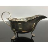 A SILVER SAUCE BOAT,