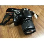 CANON EOS 1100D CAMERA BODY WITH EFS 18-55 MM LENS SOLD AS SEEN