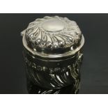 VICTORIAN CYLINDRICAL SILVER TRAVELLING INKWELL,