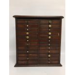 MAHOGANY 24 DRAWER MINIATURE COLLECTORS CHEST,