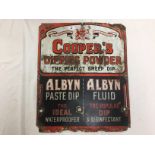 ENAMEL ADVERTISING SIGN - COOPERS DIPPING POWDER "THE PERFECT SHEEP DIP" 61 X 50 CM (POOR