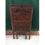 GEORGIAN MAHOGANY WASH STAND WITH FOLDING TOP AND POP UP MIRROR,